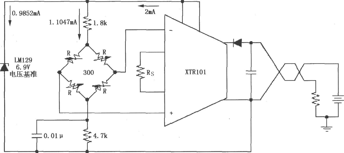 XTR101电桥输入、电压激励电路