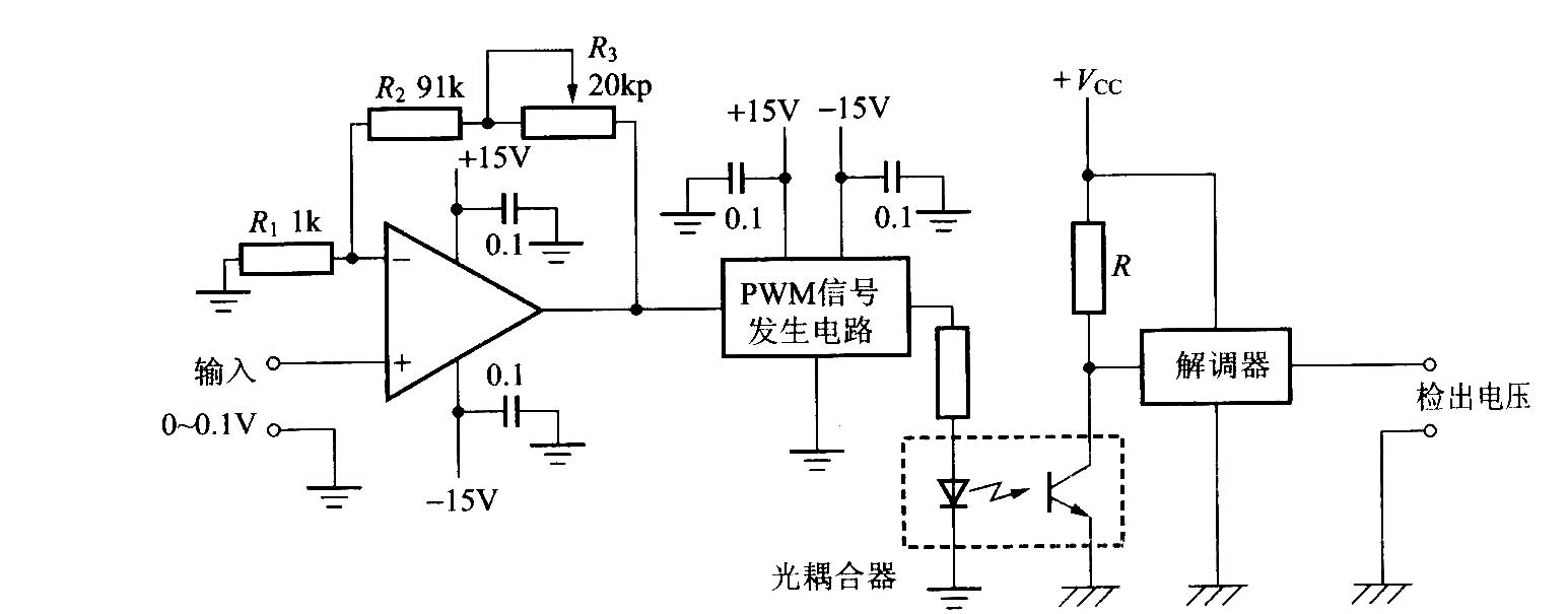 采用光耦合器的直流电压检出电路