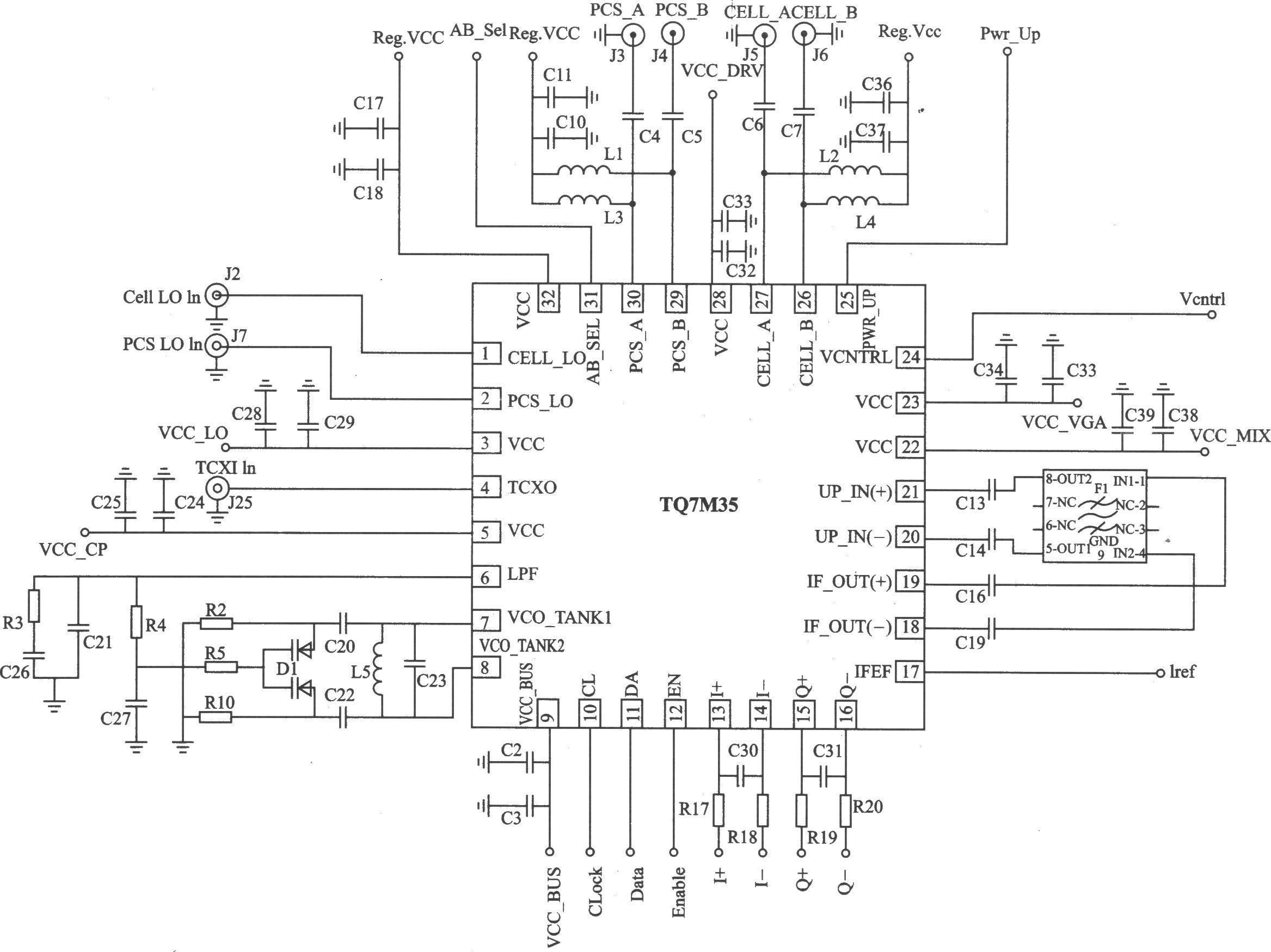 TQ7M35 I/Q CDMA/AMPS l910～1750 MHz/ 849～824 MHz雙頻三模發(fā)