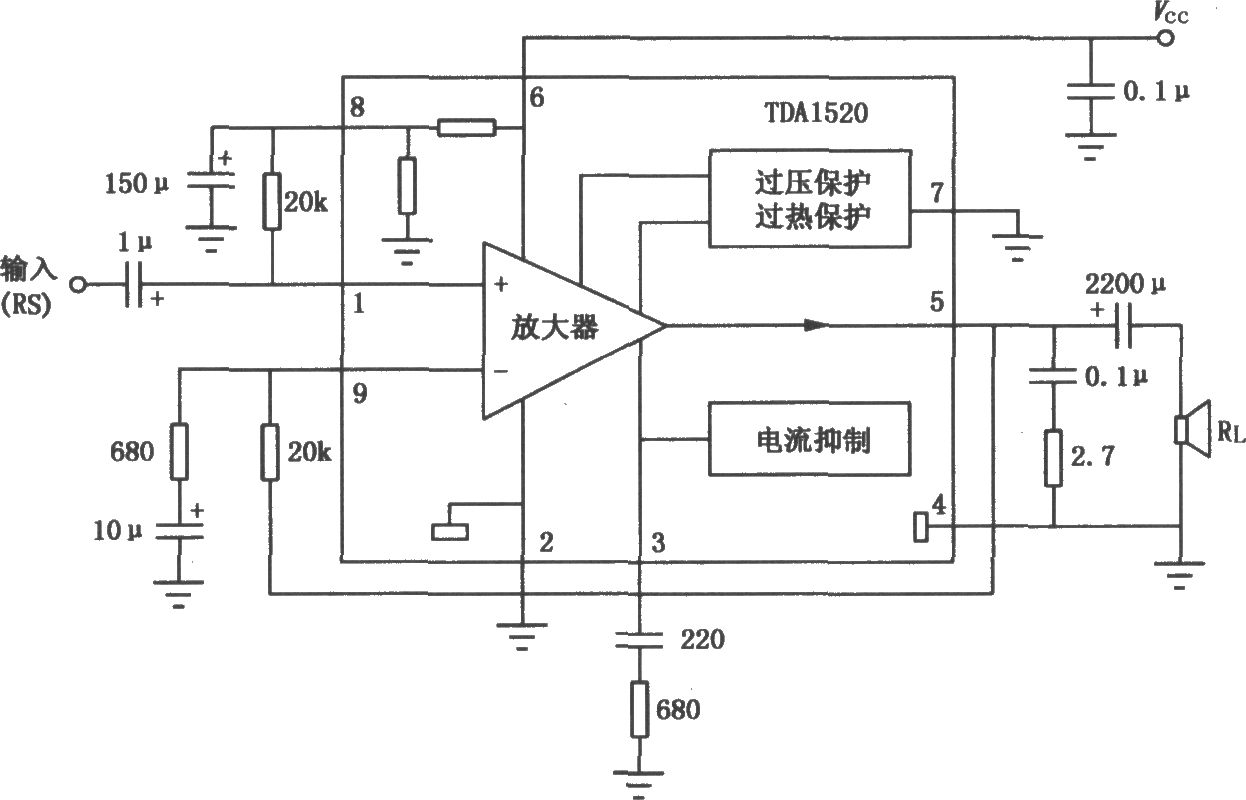 TDA1520 20W音頻功率放大電路