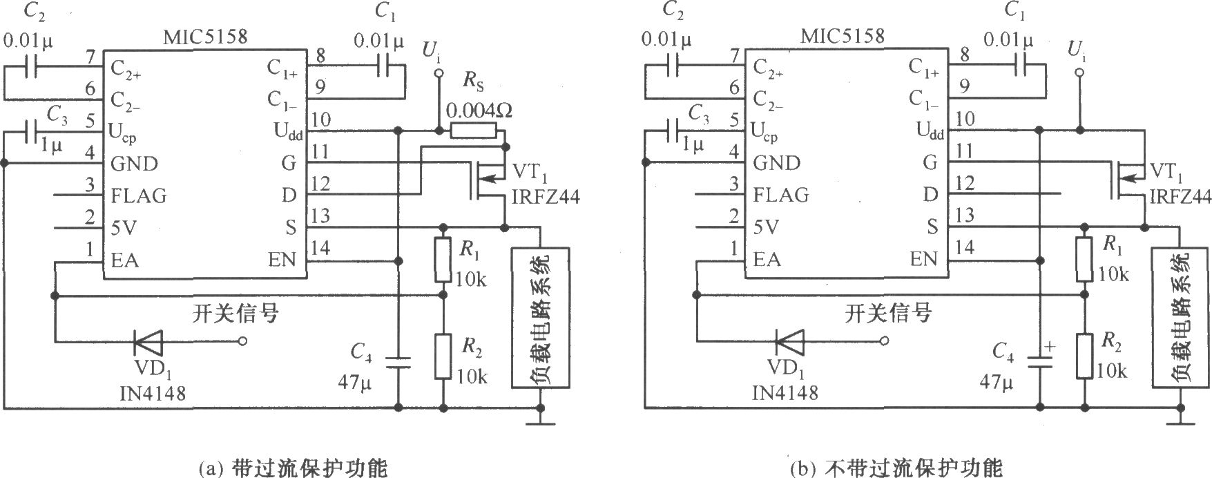 MIC5158構(gòu)成的高速的上升沿觸發(fā)的開關(guān)電路