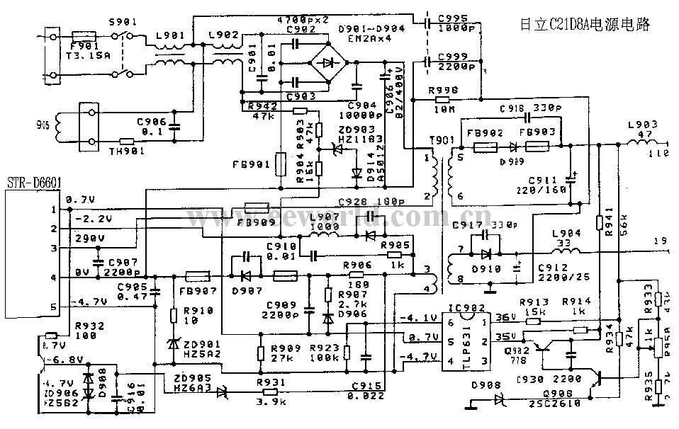 日立21D8A彩電電源電路