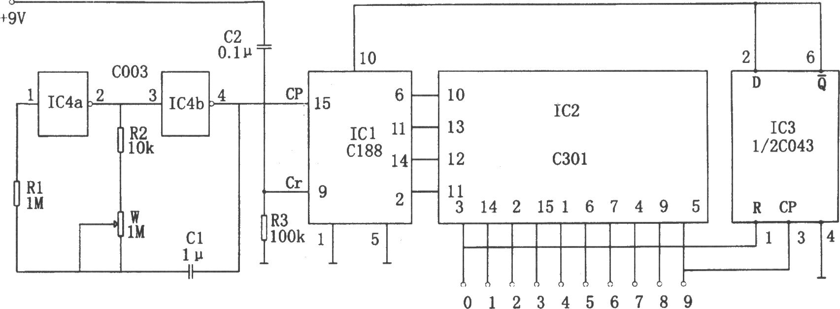 可逆式流水彩燈控制器(C043、C301、C188、C003)