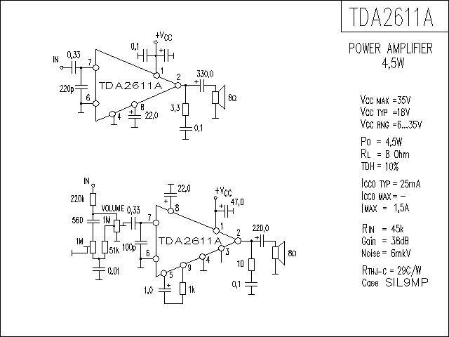 TDA2611A功放電路