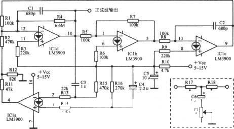 2.34kHz正弦波振蕩電路