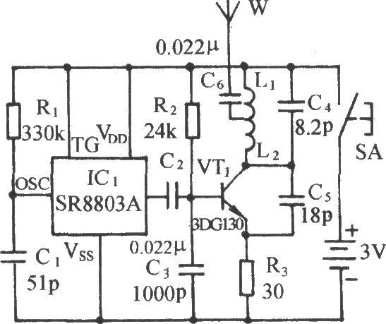 微型無線監(jiān)聽調(diào)頻(FM)發(fā)射機電路