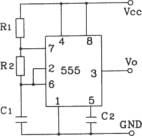 555构成间接反馈型无稳态自激多谐振荡器电路