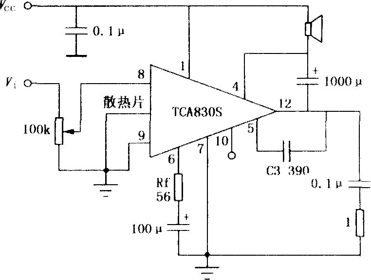 TCA830S 4.2W音频功率放大电路