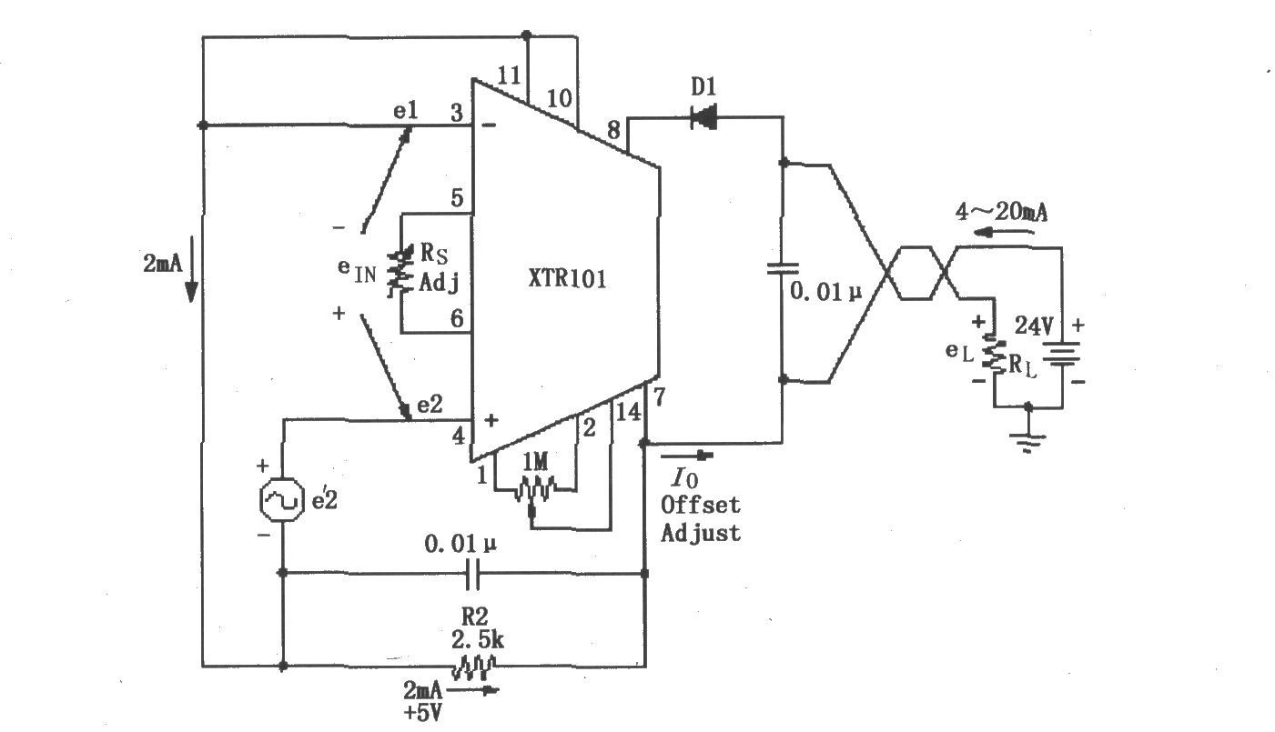 XTR101浮动电压源电路