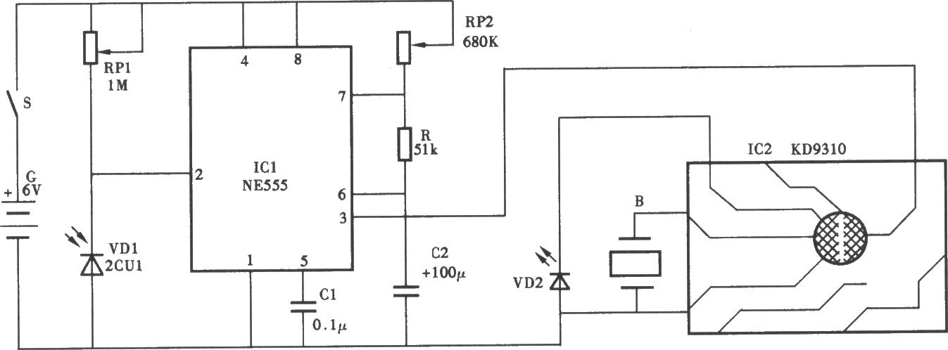 光控電子生日蛋糕電路