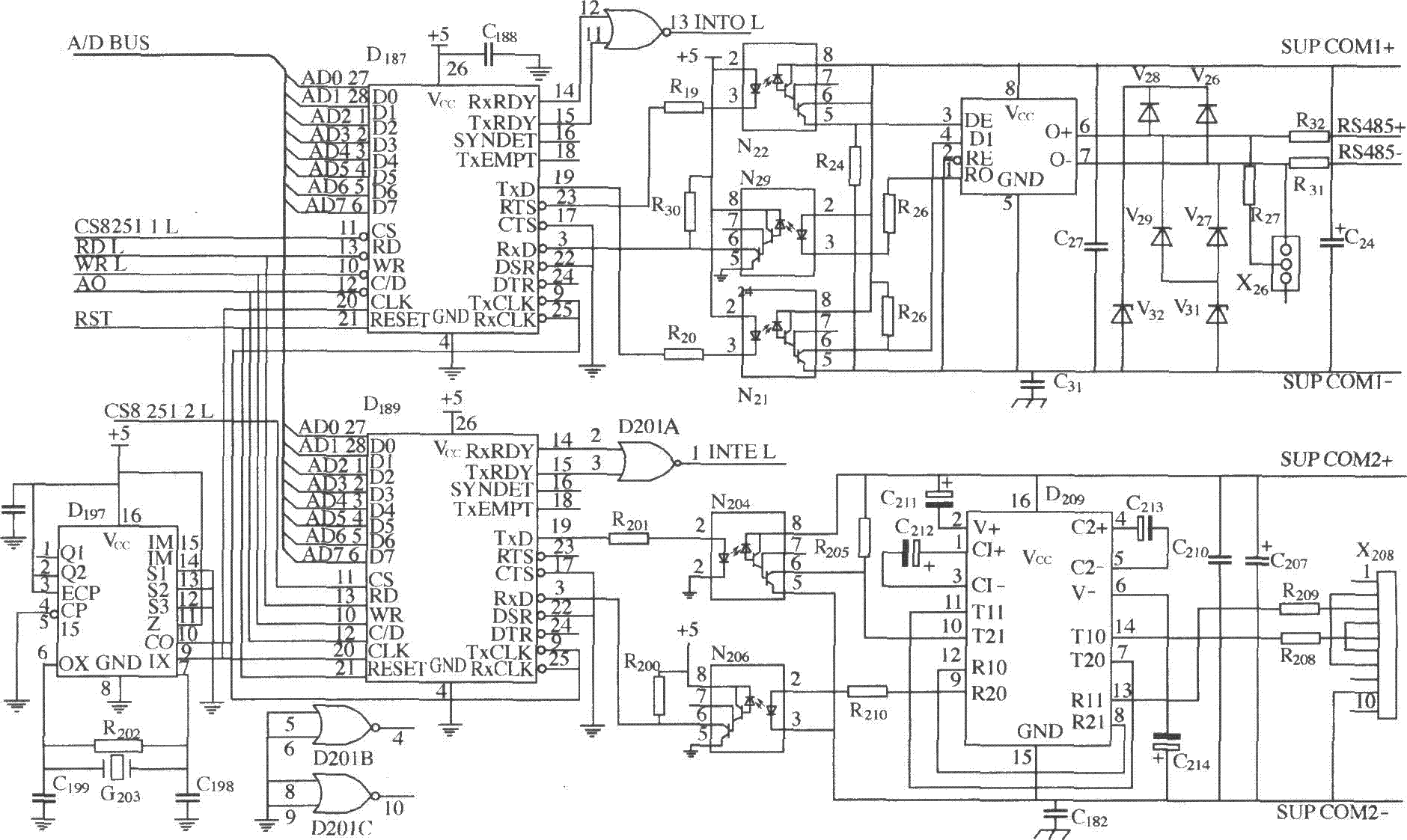 DK04監(jiān)控模塊與計算機通信接口電路