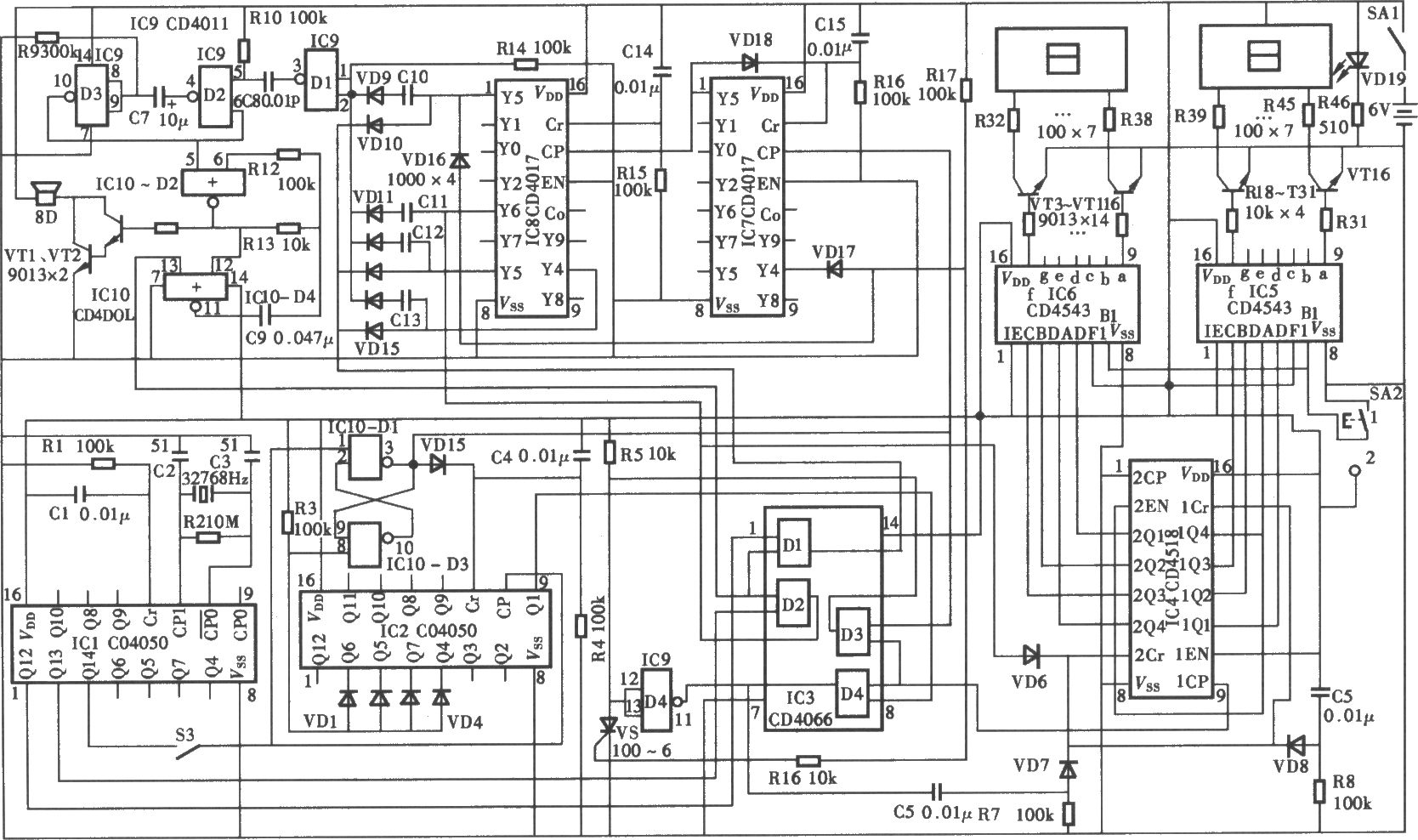 門球比賽計(jì)時(shí)器電路