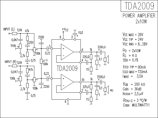 TDA2009功放電路