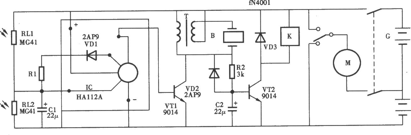 光控音樂玩具車電路