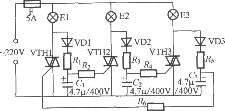 三路閃爍燈串電路(3)