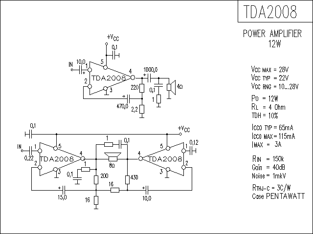 TDA2008功放電路