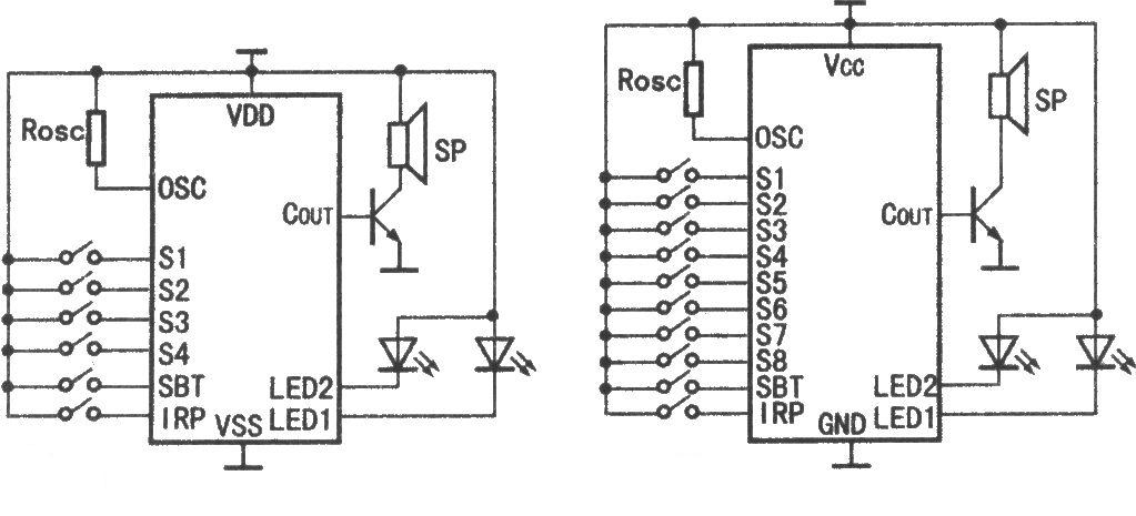 HY8000與LED相連應(yīng)用電路