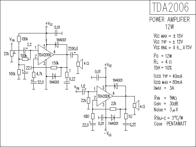 TDA2006功放电路