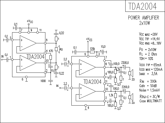 TDA2004功放電路