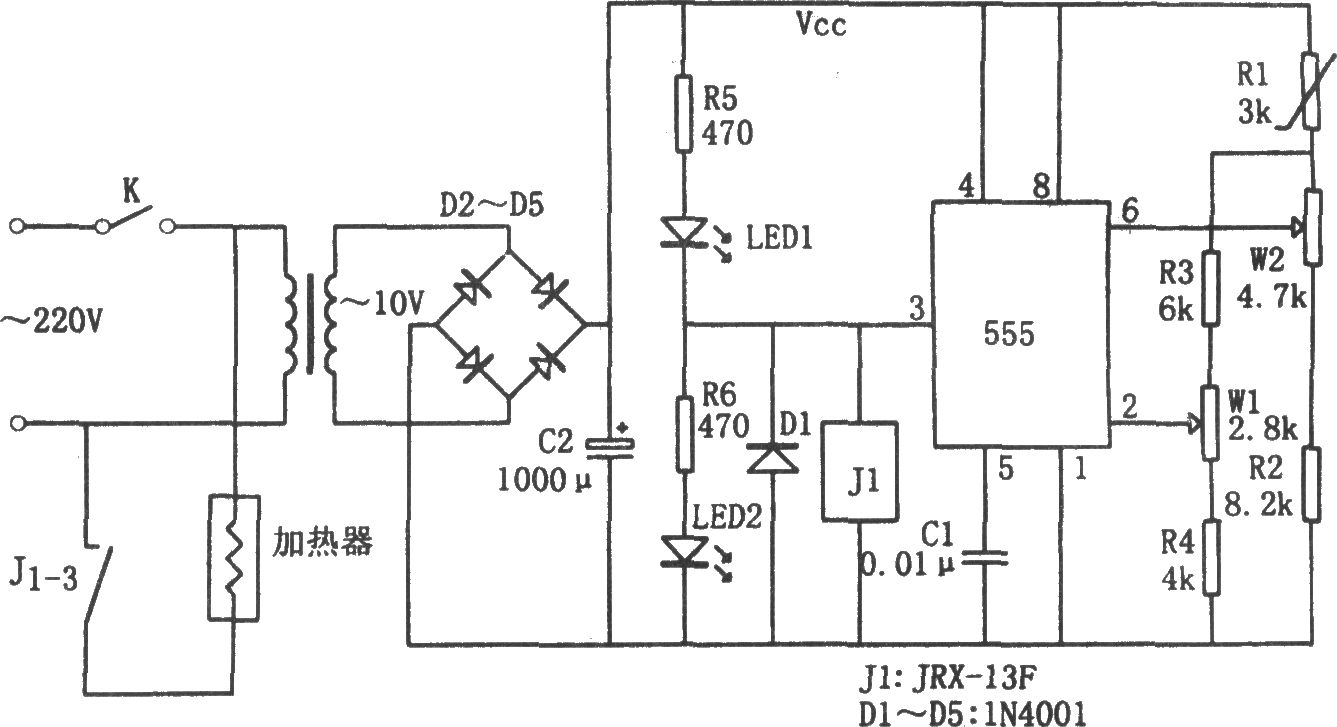 555构成的温度范围控制器