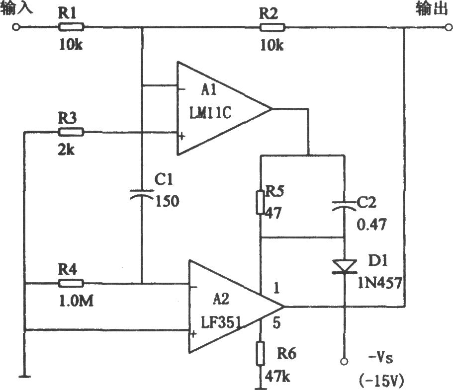 高精度低偏置電流跟隨器(LM11,、LF351)