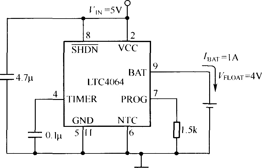 LTC4064構(gòu)成的充電電路