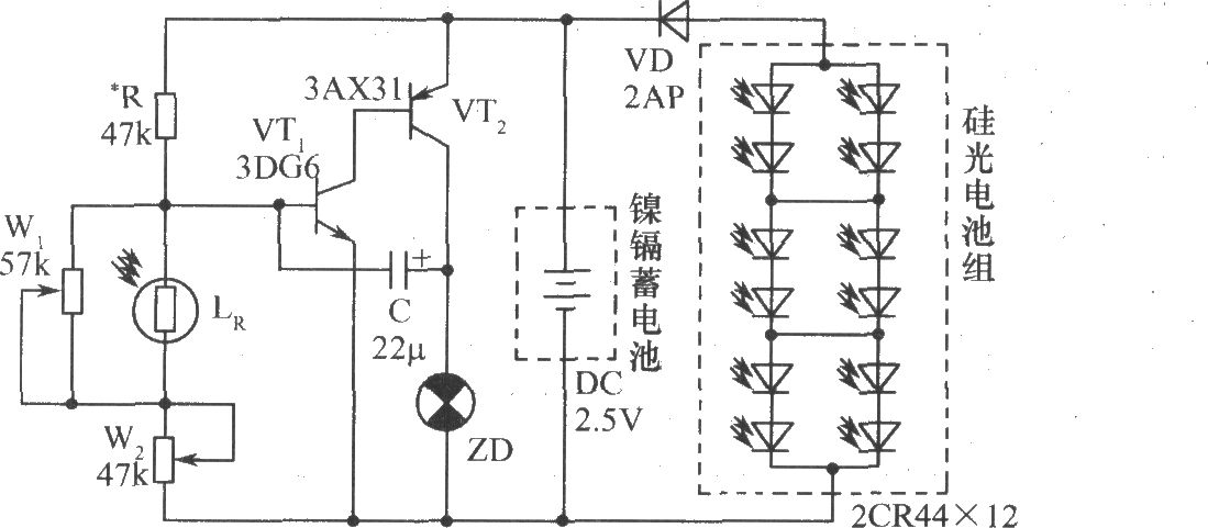 硅光电池组成的光控闪光装置