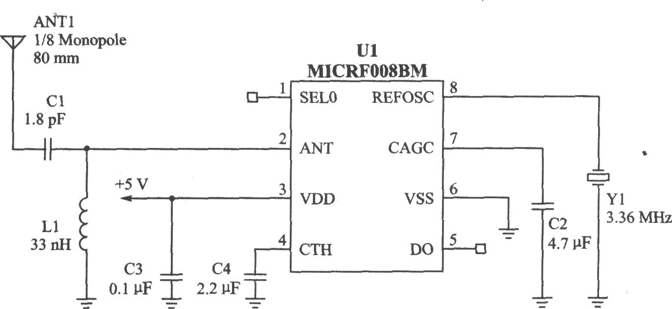 MICRF008 00K 440～300 MHz接收器