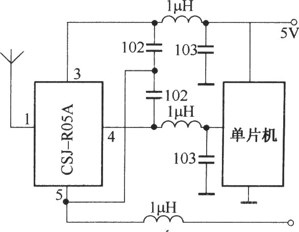 CSJ-R05A与单片机配合的应用电路