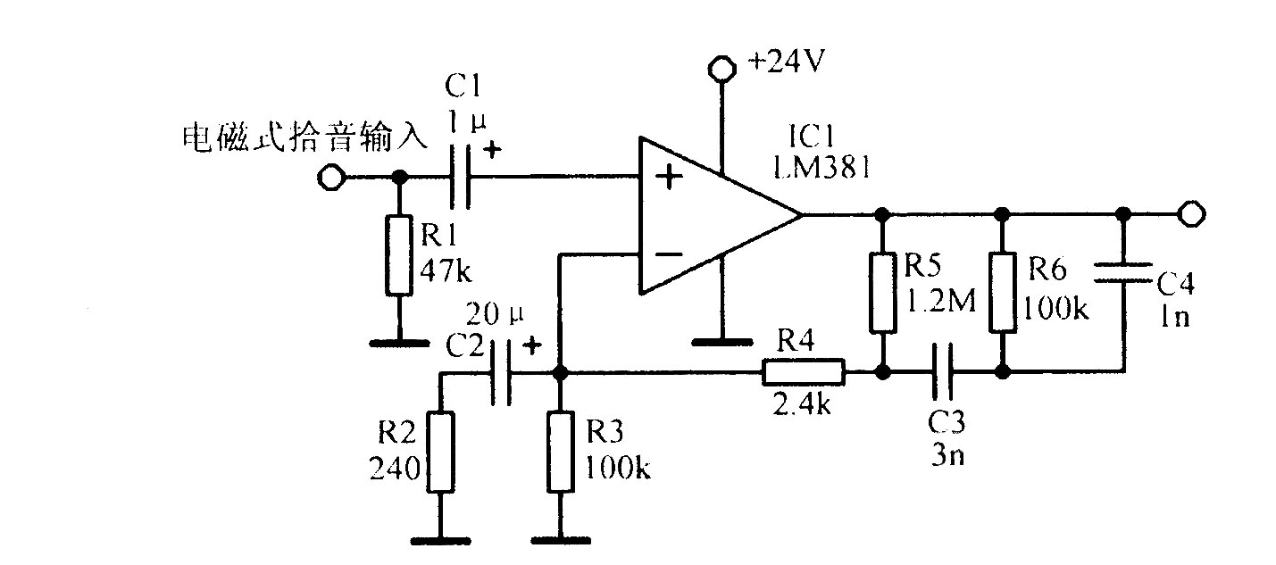 低噪聲音頻前置放大電路