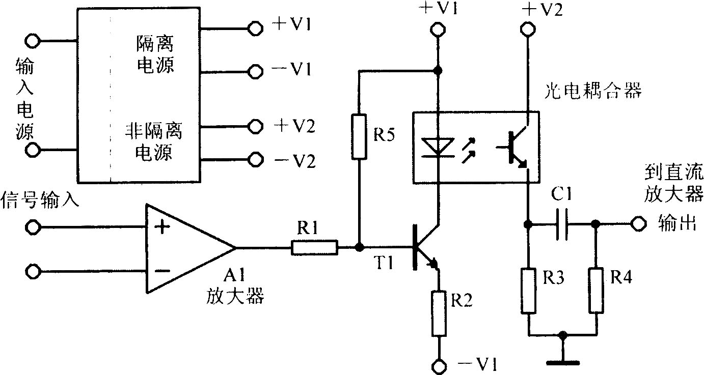 直接光耦合隔離放大電路