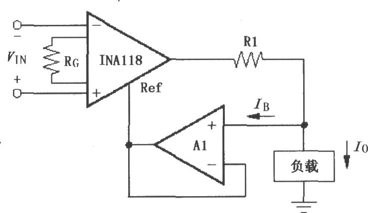 由INA118構(gòu)成的差動(dòng)電壓-電流變換器