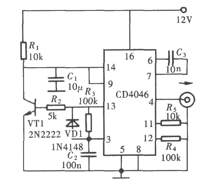 用CD4046组成的扫频信号发生器