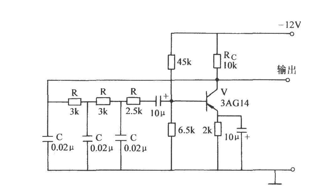 鏈?zhǔn)骄W(wǎng)絡(luò)中C接地的RC相移式振蕩器
