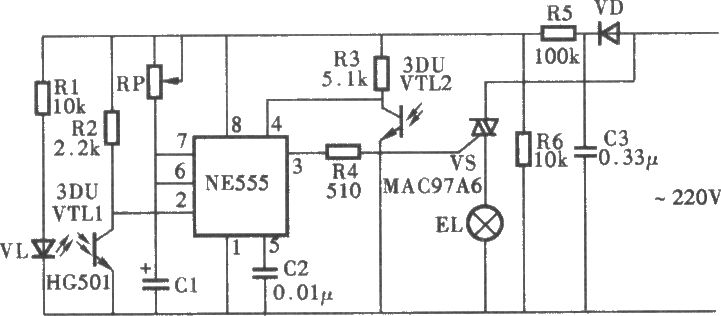 光控延時照明燈電路