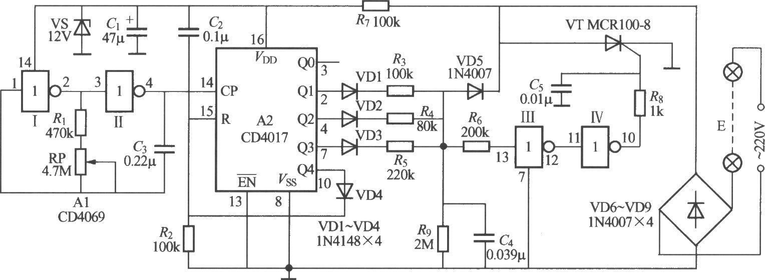 單路閃爍燈串電路(3)