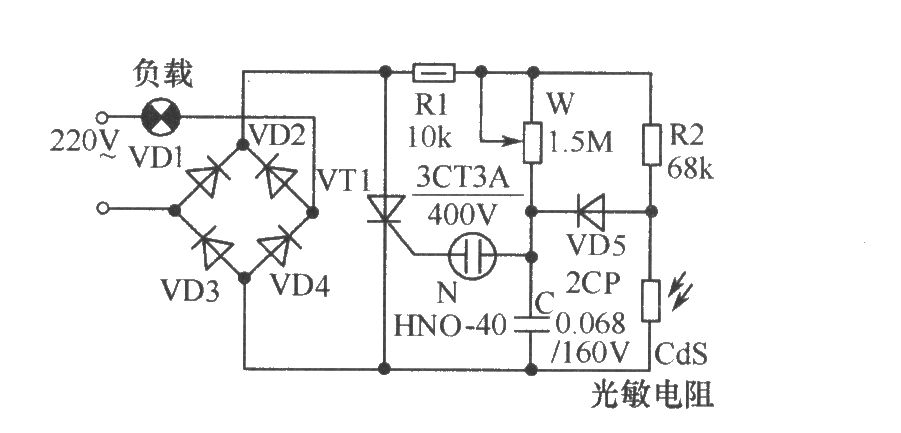 灯光自动调节器电路