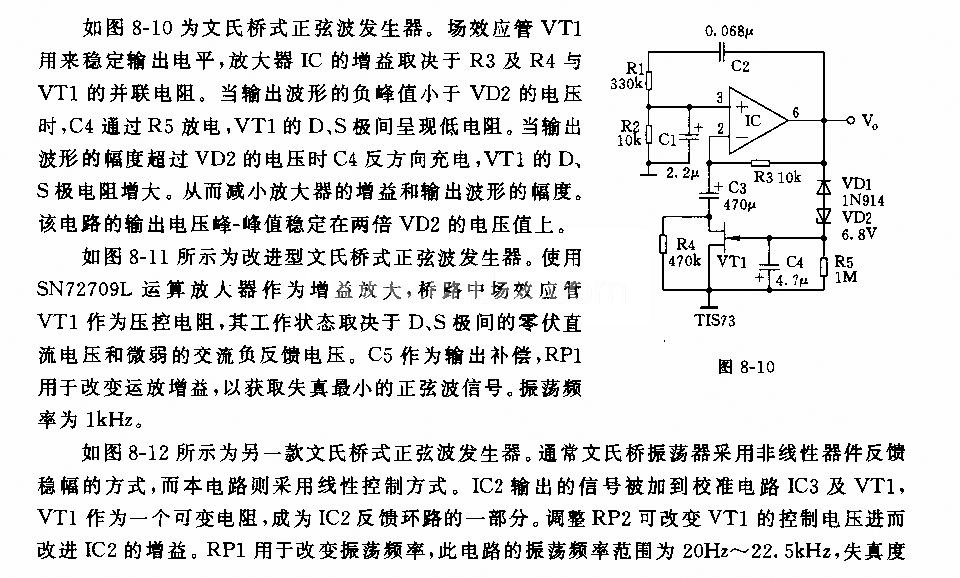 文氏橋振蕩器及應用電路