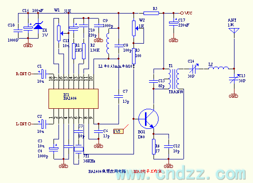 小型立體聲調(diào)頻發(fā)射機(jī)電路