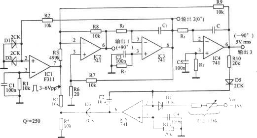 状态变量滤波器SVF型多相输出振荡器