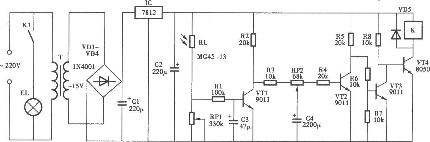 光控照明燈電路(一)