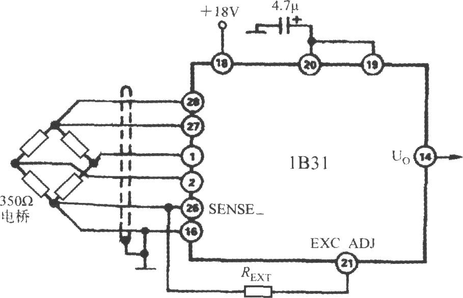 提升激勵(lì)電壓的電路(寬帶應(yīng)變信號(hào)調(diào)理器1B31)