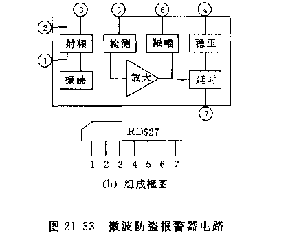 555微波防盗报警器电路