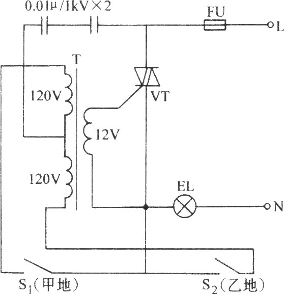 電子雙聯(lián)開關(guān)電路