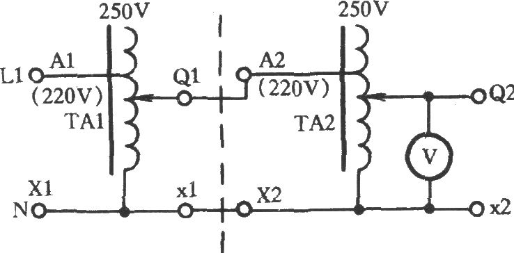 用兩只調(diào)壓器串聯(lián)獲得0～284V電壓