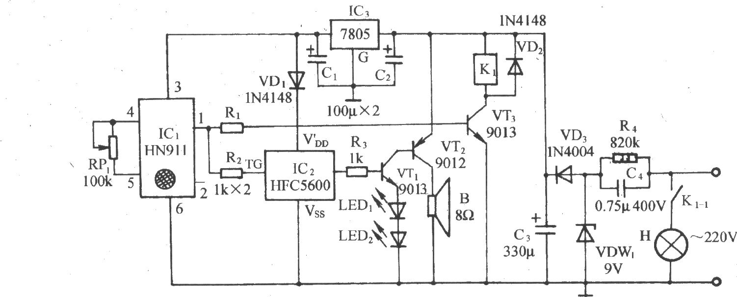 采用HN911的語音控制電路