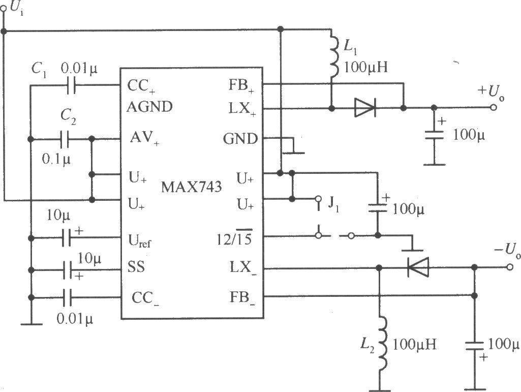 MAX743的基本應用電路