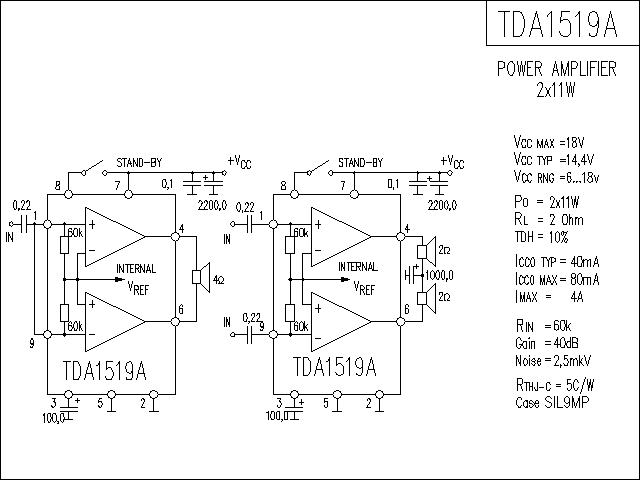 TDA1519A功放电路