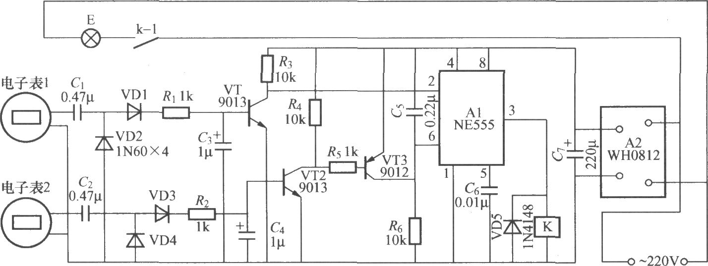 閱報(bào)欄定時(shí)燈控制器電路(1)