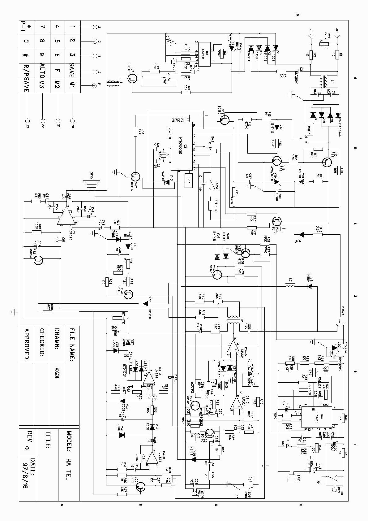 LM324 TBA820免提通話電路的電話機電路